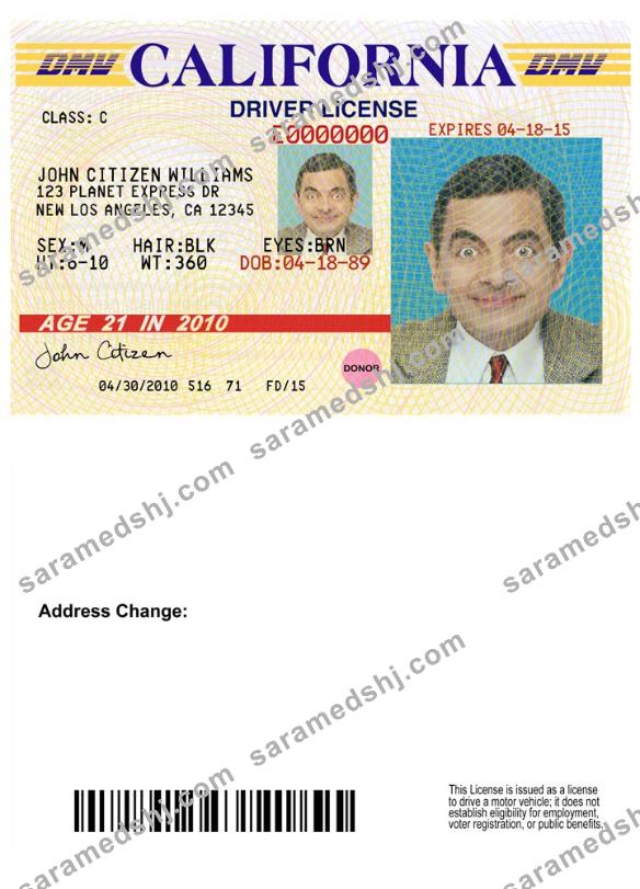 USA California driving license version 3